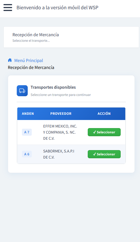 Recibo de Mercancía